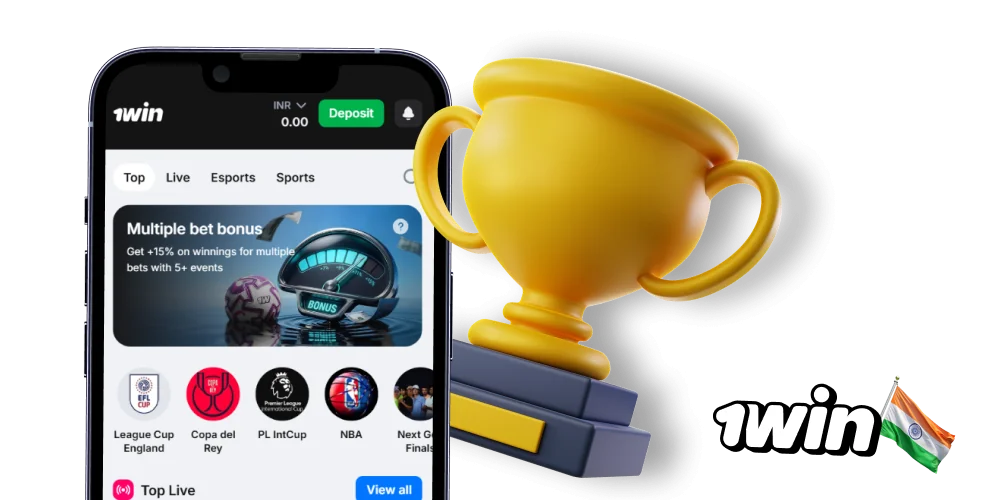 Sportsbook section of the 1Win App for mobile users